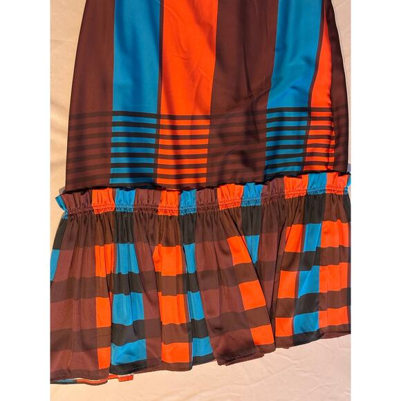 Anthropologie Eva Franco Flounced Midi Skirt size 4 ruffles career bold luxury - Picture 7 of 8